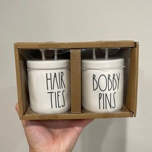 Rae Dunn Hair Ties and Bobby Pins Container